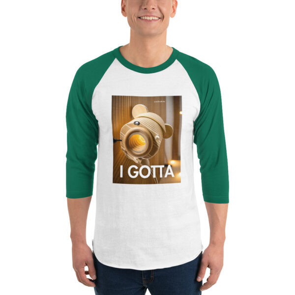 "I Gotta Poo" ~ 3/4 Sleeve Raglan Shirt - Image 6