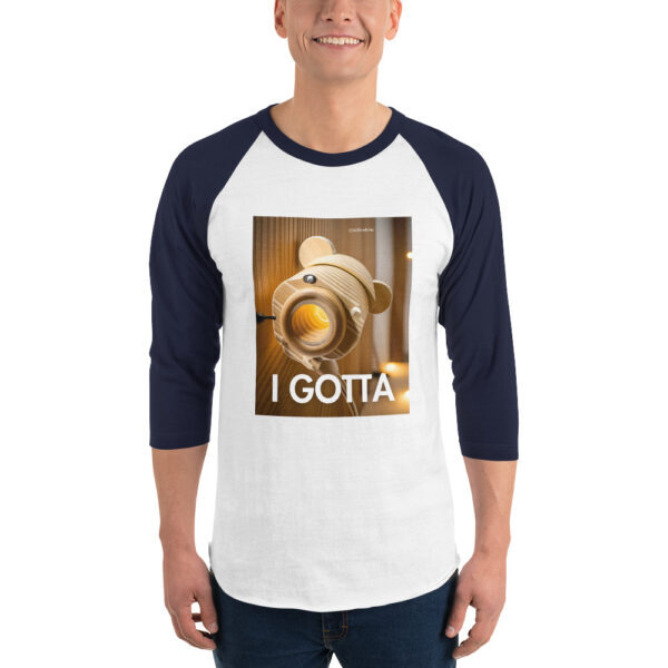 "I Gotta Poo" ~ 3/4 Sleeve Raglan Shirt - Image 2