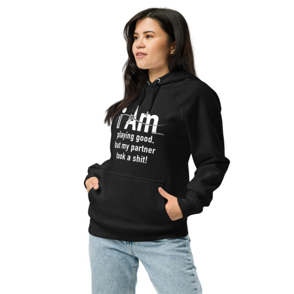 "I Am Playing Good" ~ Unisex Eco Raglan Hoodie - Image 2