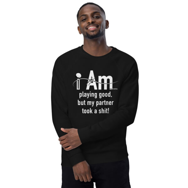 "I Am Playing Good" ~ Unisex Organic Raglan Sweatshirt - Image 6