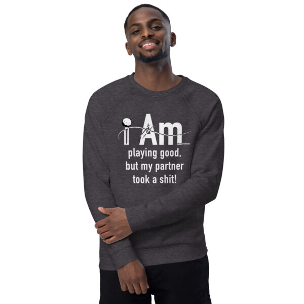 "I Am Playing Good" ~ Unisex Organic Raglan Sweatshirt - Image 9