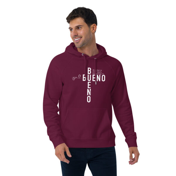 "Bueno Bueno" English ~ Unisex Eco Raglan Hoodie - Image 5