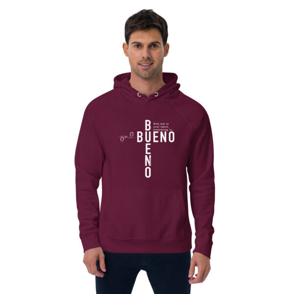 "Bueno Bueno" English ~ Unisex Eco Raglan Hoodie - Image 4