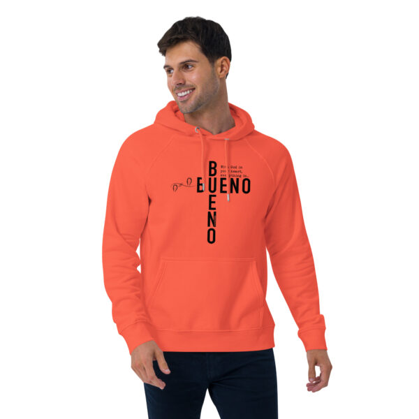 "Bueno Bueno" English ~ Unisex Eco Raglan Hoodie - Image 3