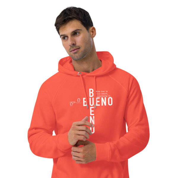 "Bueno Bueno" English ~ Unisex Eco Raglan Hoodie - Image 15