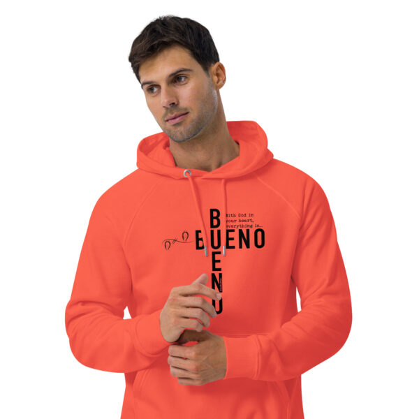 "Bueno Bueno" English ~ Unisex Eco Raglan Hoodie - Image 4