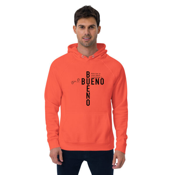 "Bueno Bueno" English ~ Unisex Eco Raglan Hoodie - Image 2