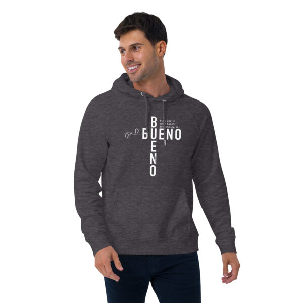 "Bueno Bueno" English ~ Unisex Eco Raglan Hoodie - Image 8