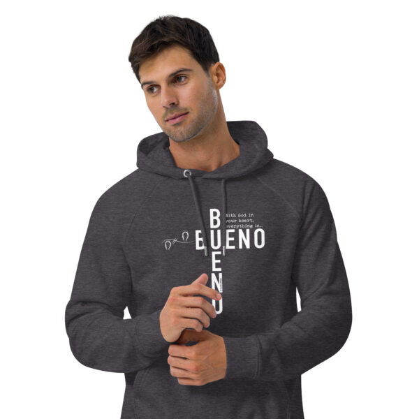 "Bueno Bueno" English ~ Unisex Eco Raglan Hoodie - Image 9