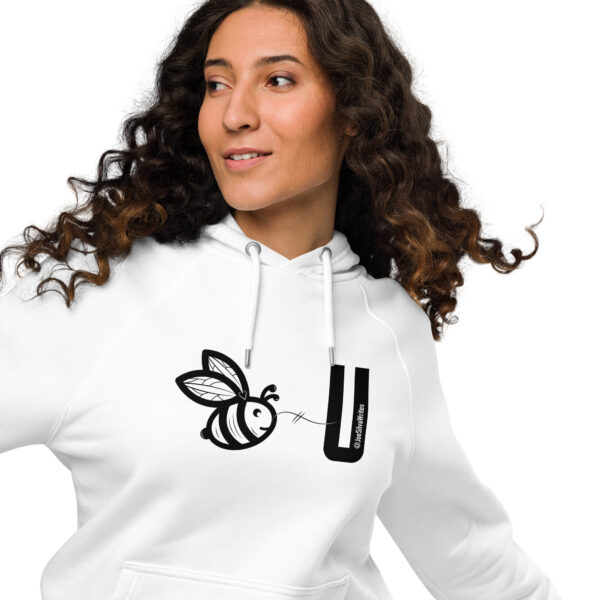 "Bee U" ~ Unisex Eco Raglan Hoodie; Front & Back Print - Image 2