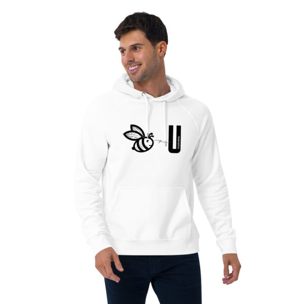 "Bee U" ~ Unisex Eco Raglan Hoodie; Front & Back Print - Image 9