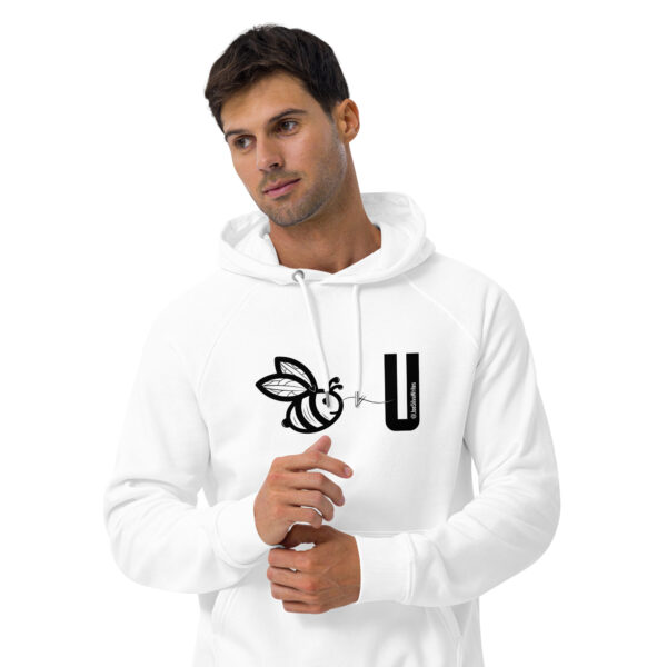 "Bee U" ~ Unisex Eco Raglan Hoodie; Front & Back Print - Image 10