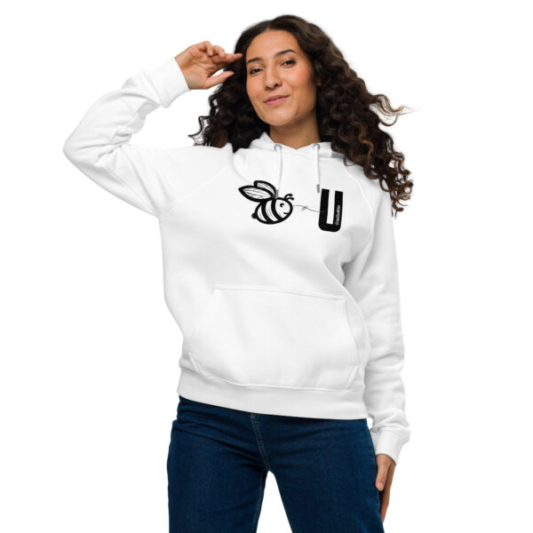 "Bee U" ~ Unisex Eco Raglan Hoodie; Front & Back Print - Image 3