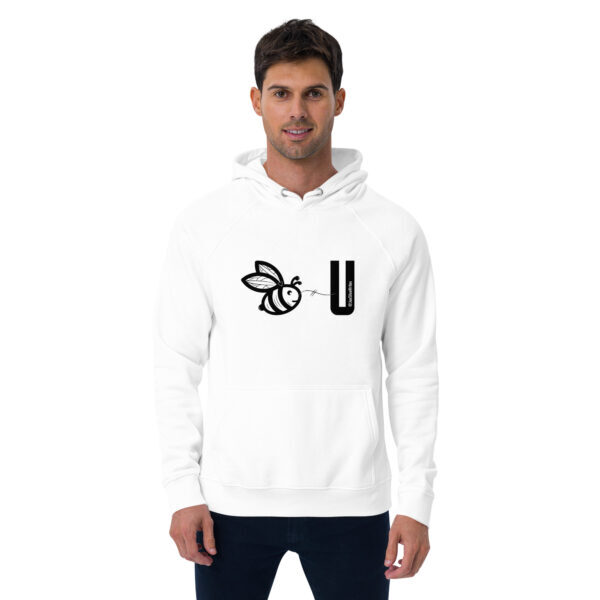 "Bee U" ~ Unisex Eco Raglan Hoodie; Front & Back Print - Image 8