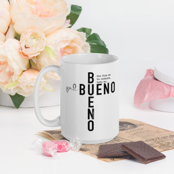 "Bueno Bueno" Spanish ~ White Glossy Mug - Image 5