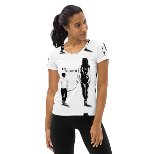 "Mi Dueño" All-Over Print Women's Athletic T-Shirt