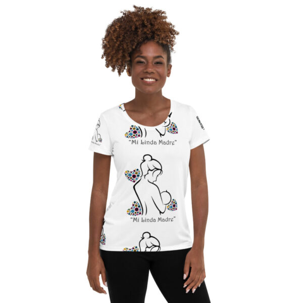 "Mi Linda Madre" ~ Gear Heart – All-Over Print Women's Athletic T-Shirt