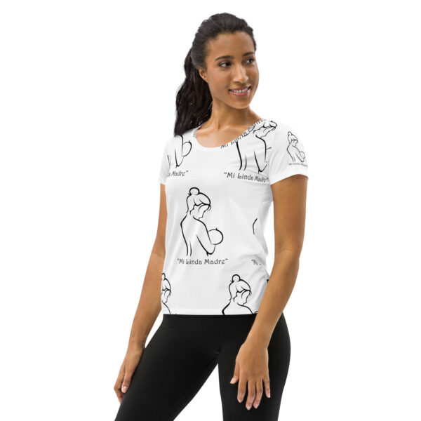 "Mi Linda Madre" ~ Caminar – All-Over Print Women's Athletic T-Shirt - Image 4