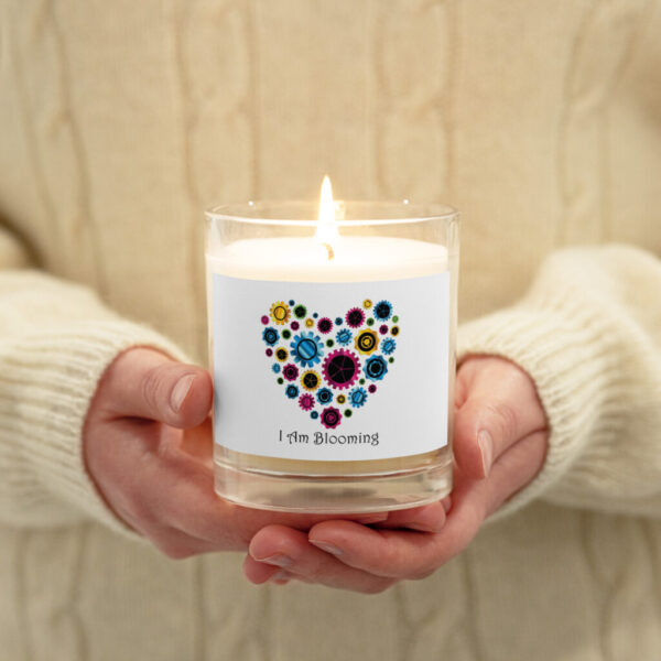 "I Am Blooming" ~ Gear Heart Glass Jar Soy Wax Candle