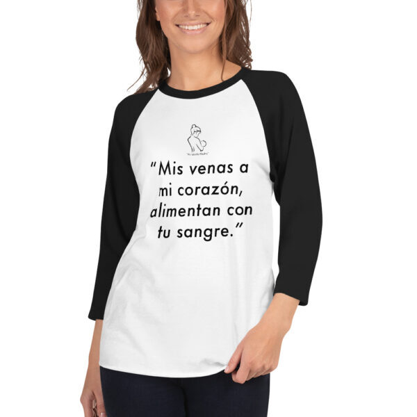 "Mi Linda Madre" ~ Venas – 3/4 Sleeve Raglan Shirt - Image 7