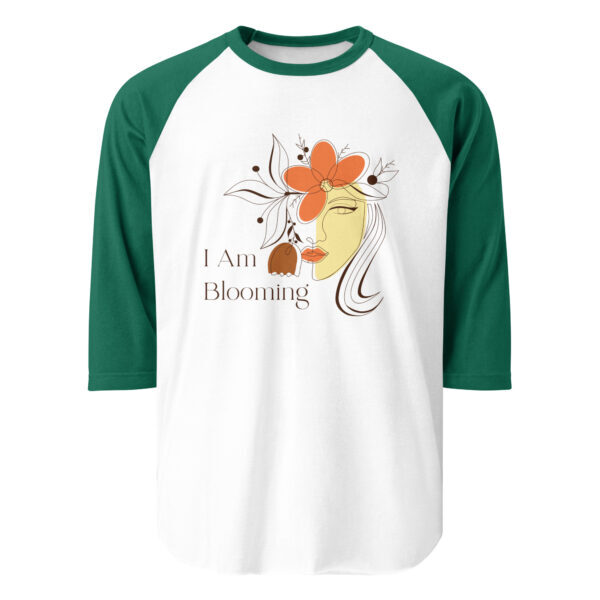 "I Am Blooming" ~ Hair 3/4 Sleeve Raglan Shirt - Image 11