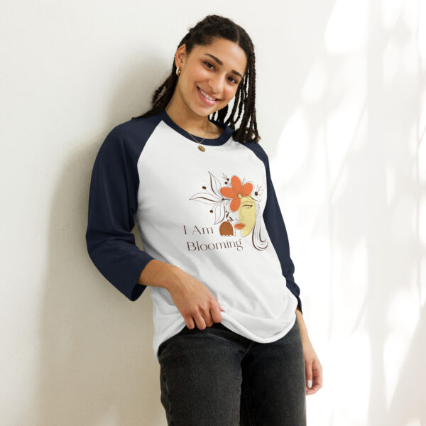 "I Am Blooming" ~ Hair 3/4 Sleeve Raglan Shirt - Image 6