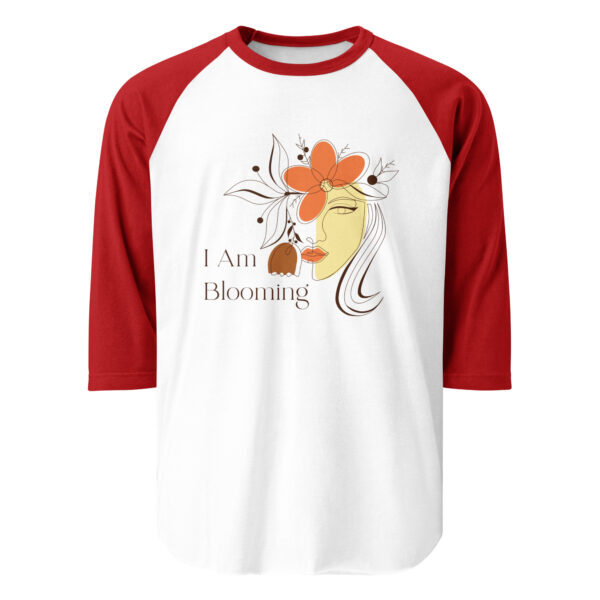 "I Am Blooming" ~ Hair 3/4 Sleeve Raglan Shirt - Image 9