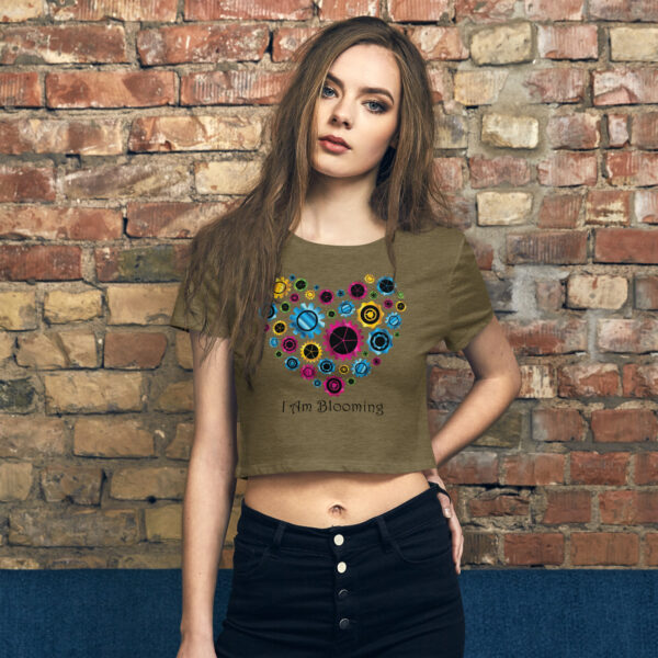 "I Am Blooming" ~ Gear Heart Women’s Crop Tee - Image 2