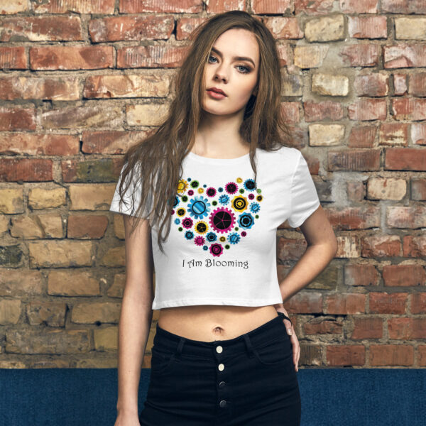 "I Am Blooming" ~ Gear Heart Women’s Crop Tee - Image 4