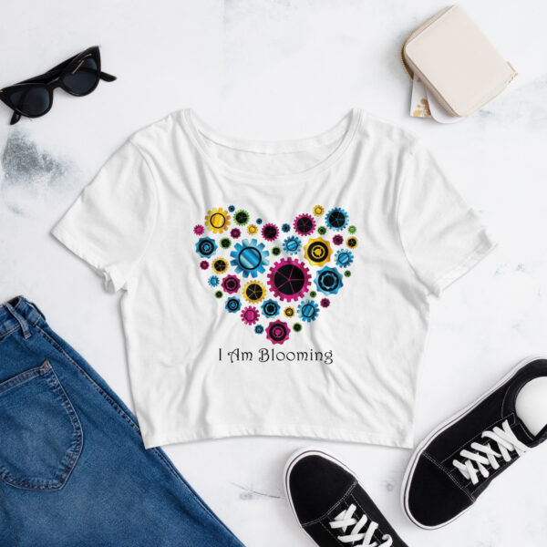 "I Am Blooming" ~ Gear Heart Women’s Crop Tee - Image 5