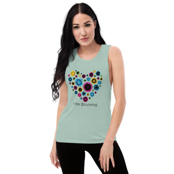 "I Am Blooming" Gear Heart Ladies’ Muscle Tank - Image 12