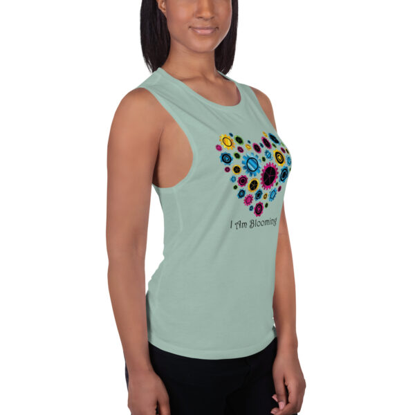 "I Am Blooming" Gear Heart Ladies’ Muscle Tank - Image 5