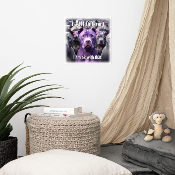 "I Am Different" ~ Purple Pit Bull Poster - Image 3