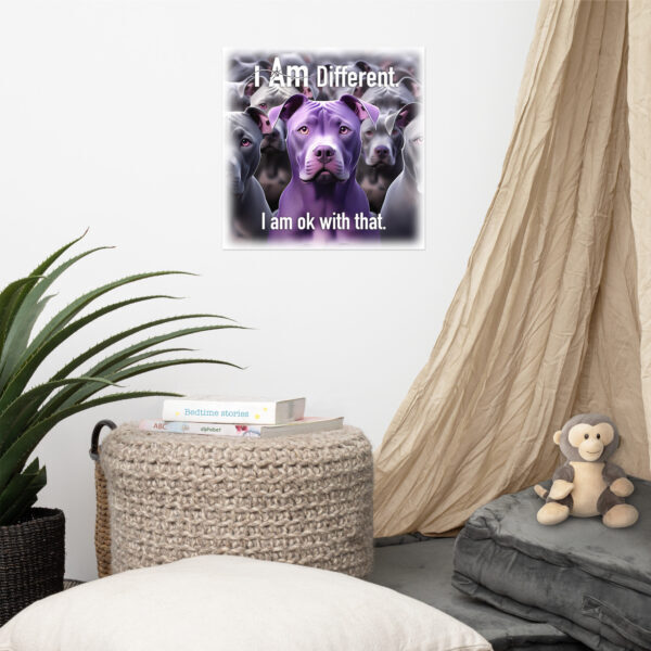 "I Am Different" ~ Purple Pit Bull Poster - Image 4