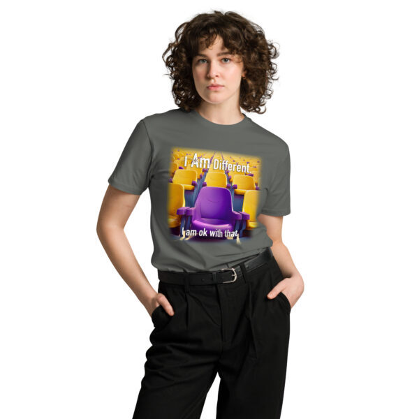 "I Am Different" ~ Purple Seat Unisex Premium T-Shirt - Image 5