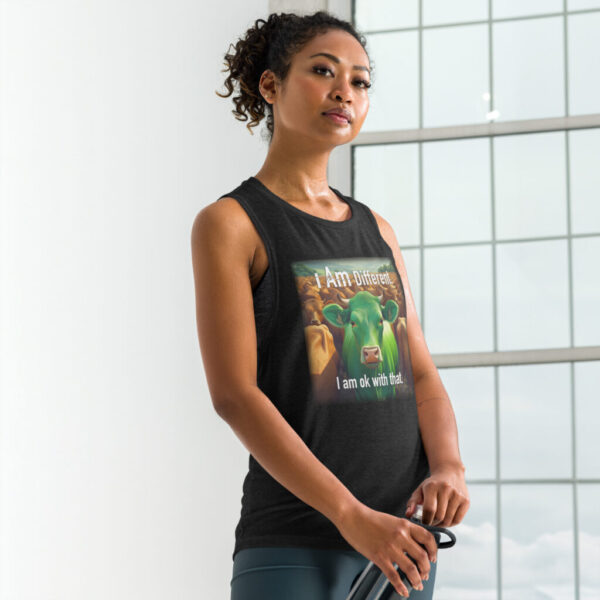 "I Am Different" ~ Green Cow Ladies’ Muscle Tank