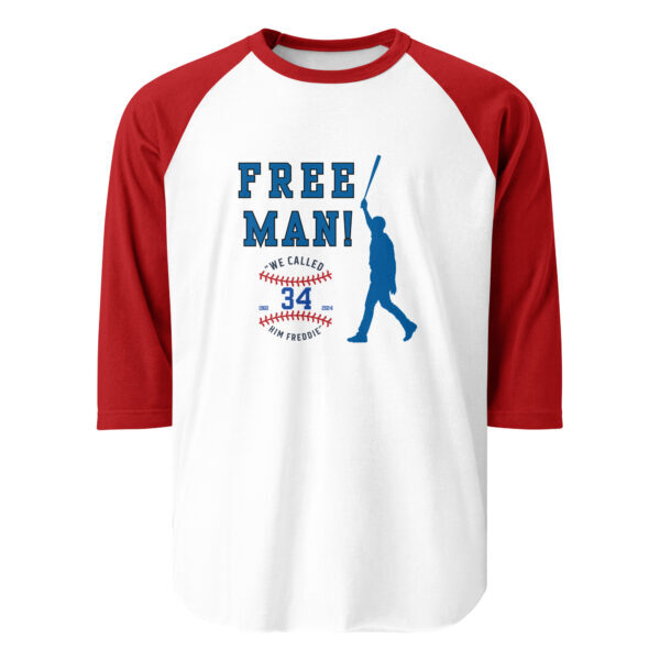 "Free Man" ~ 3/4 Sleeve Raglan Shirt - Image 24