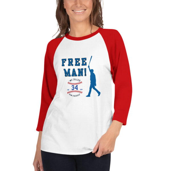 "Free Man" ~ 3/4 Sleeve Raglan Shirt - Image 25