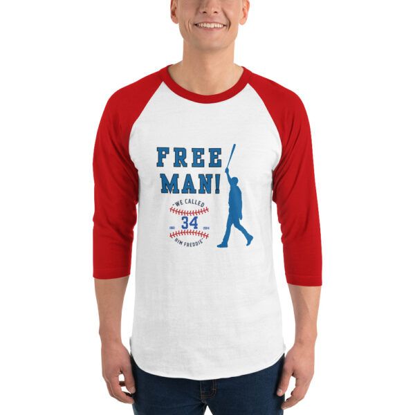 "Free Man" ~ 3/4 Sleeve Raglan Shirt - Image 28