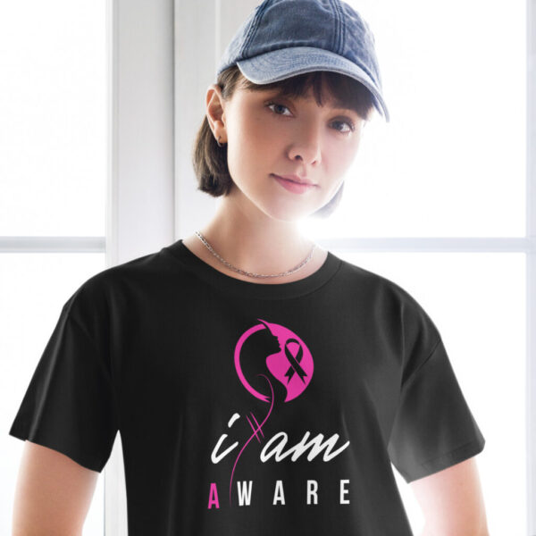 "I Am Aware" ~ Breast Cancer Awareness Women’s Crop Top