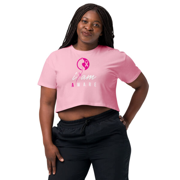 "I Am Aware" ~ Breast Cancer Awareness Women’s Crop Top - Image 5