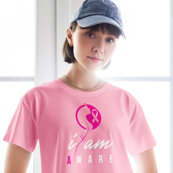 "I Am Aware" ~ Breast Cancer Awareness Women’s Crop Top - Image 11