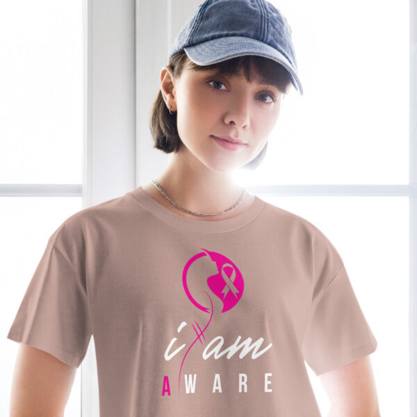 "I Am Aware" ~ Breast Cancer Awareness Women’s Crop Top - Image 10