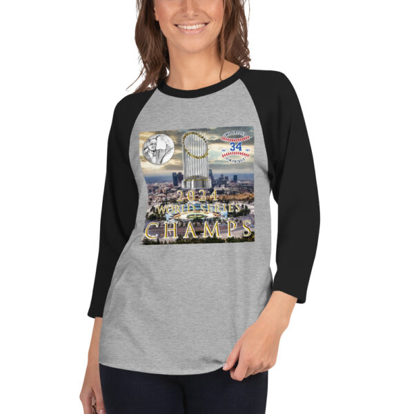 "World Champs" ~ 2024 World Series Champs 3/4 Sleeve Raglan Shirt - Image 12