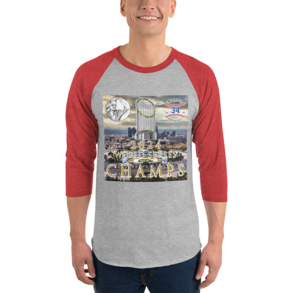 "World Champs" ~ 2024 World Series Champs 3/4 Sleeve Raglan Shirt - Image 11