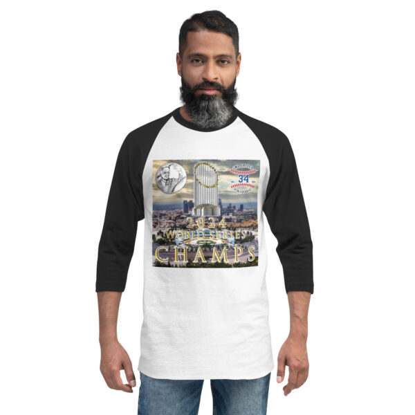 "World Champs" ~ 2024 World Series Champs 3/4 Sleeve Raglan Shirt - Image 8