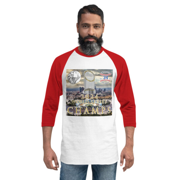 "World Champs" ~ 2024 World Series Champs 3/4 Sleeve Raglan Shirt - Image 4