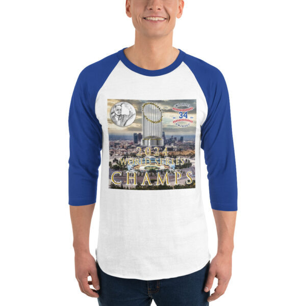 "World Champs" ~ 2024 World Series Champs 3/4 Sleeve Raglan Shirt - Image 5