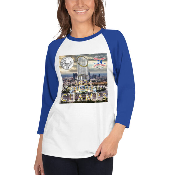 "World Champs" ~ 2024 World Series Champs 3/4 Sleeve Raglan Shirt - Image 6