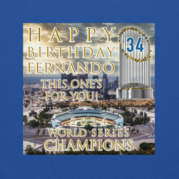 "Happy Birthday Fernando" ~ 2024 World Champs Unisex Hoodie - Image 2